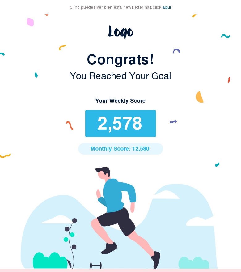 Plantilla email marketing Your weekly milestone