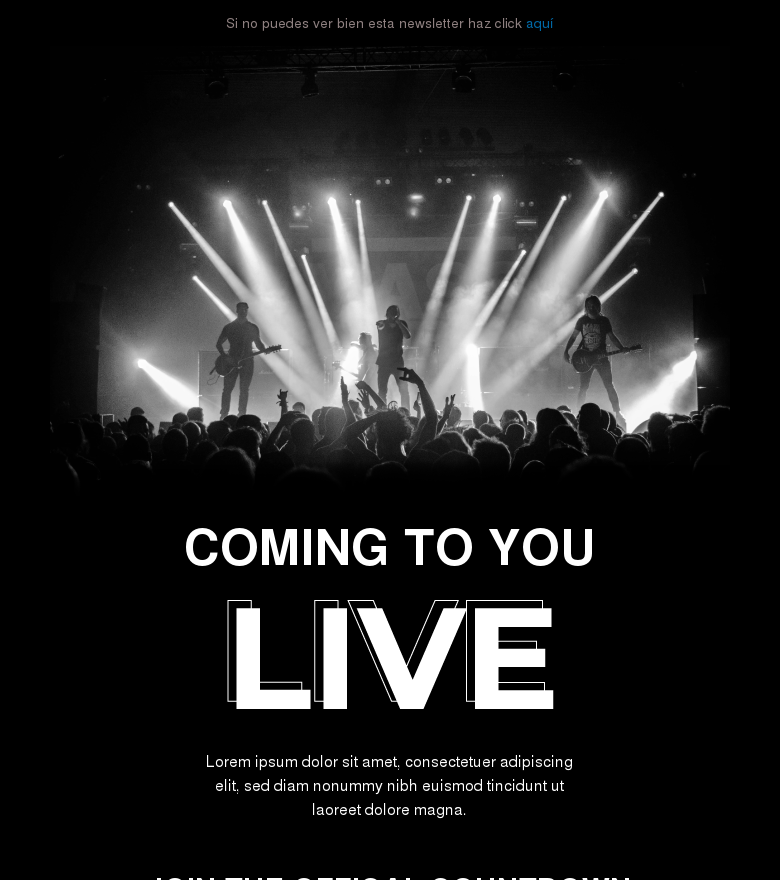 Plantilla email marketing Concert announcement email