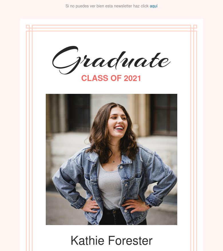 E-Mail-Marketing-Vorlage Graduation announcement 2