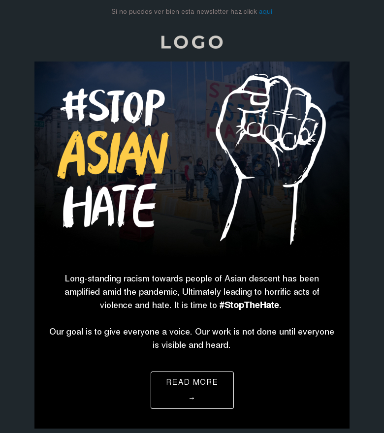 Plantilla email marketing Change starts with listening