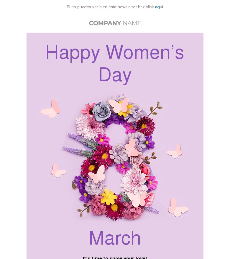 Plantilla email marketing Flowers and butterflies