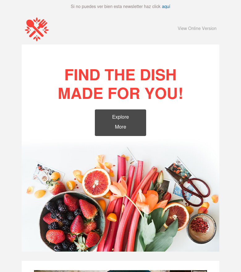 E-Mail-Marketing-Vorlage Dish of the week