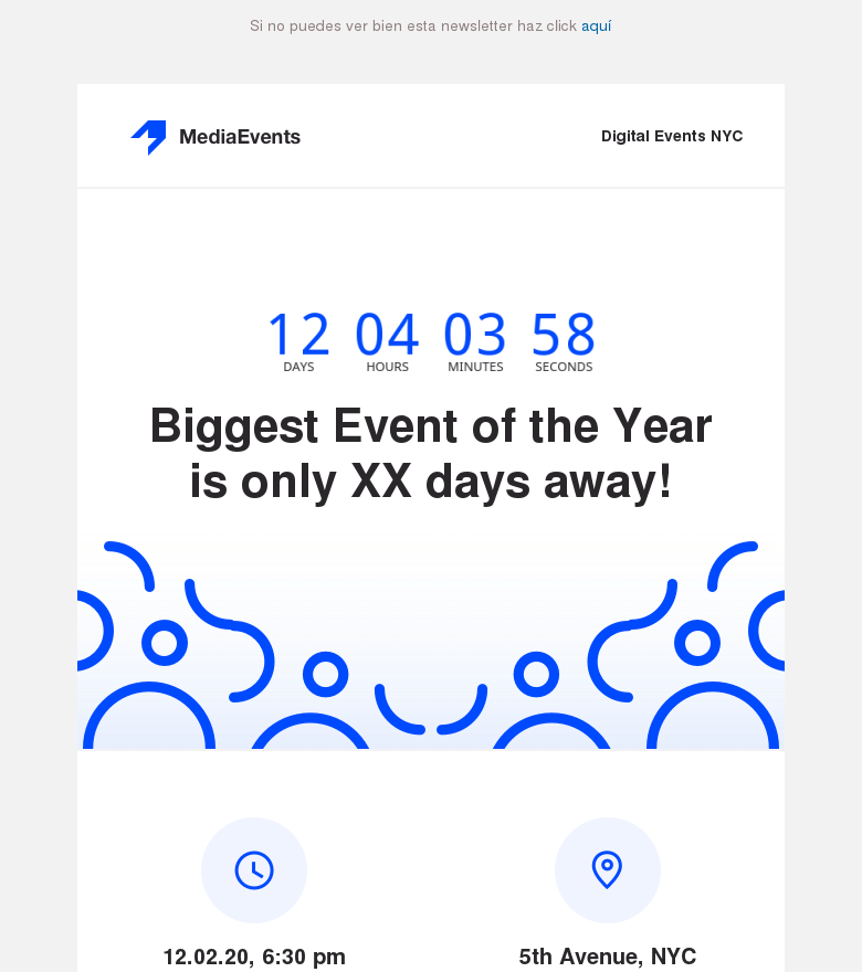 Plantilla email marketing Reminder event series