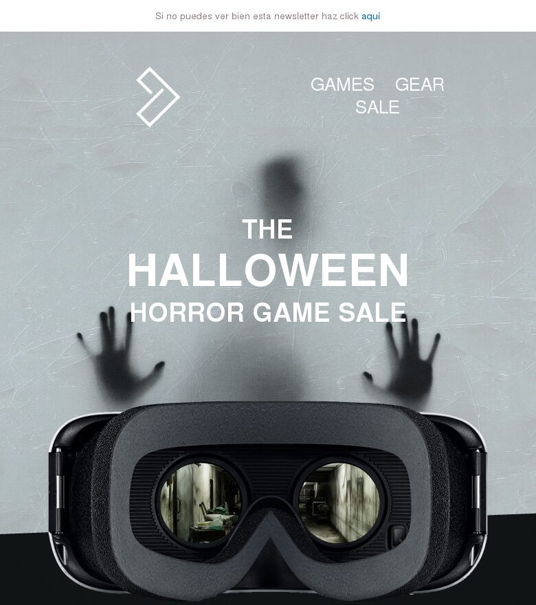 Template email marketing Rebajas de juegos de terror de Halloween