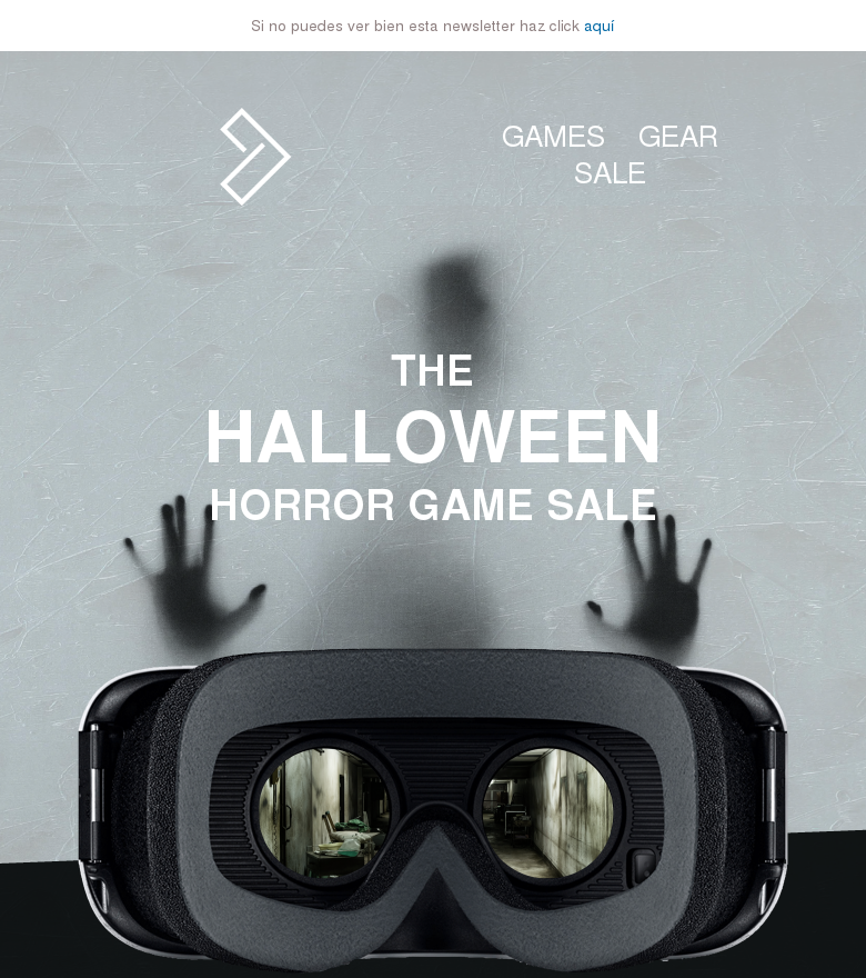 Plantilla email marketing Halloween horror games sale