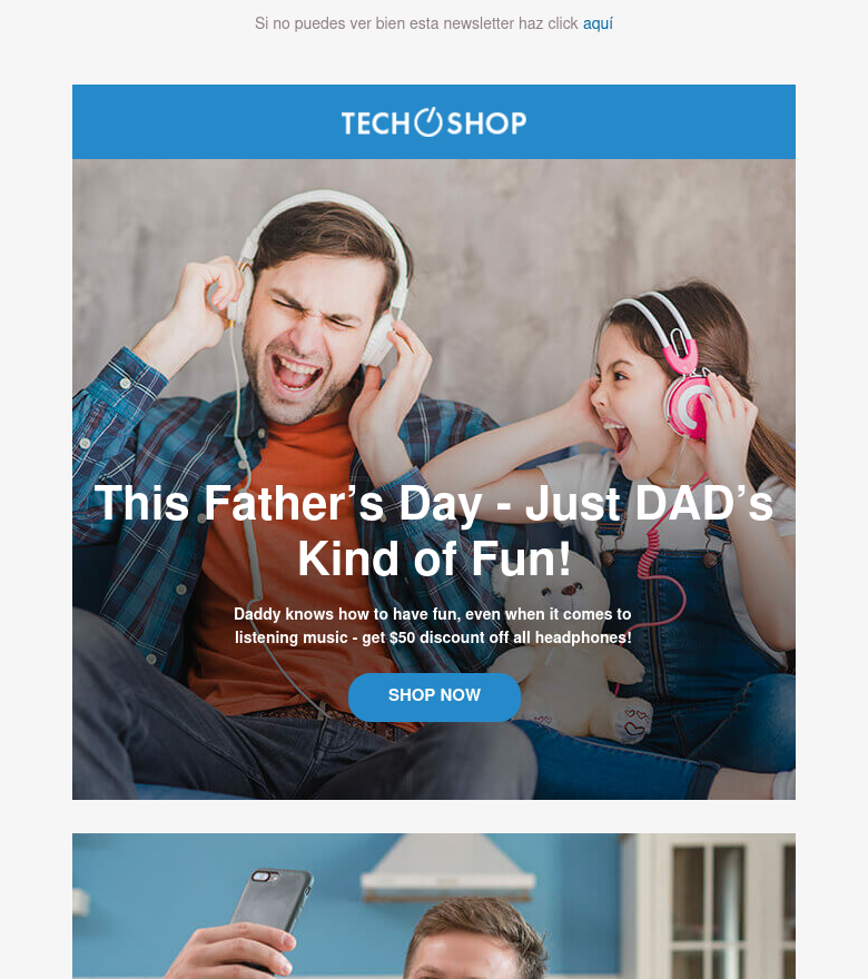 E-Mail-Marketing-Vorlage Fathers day tech