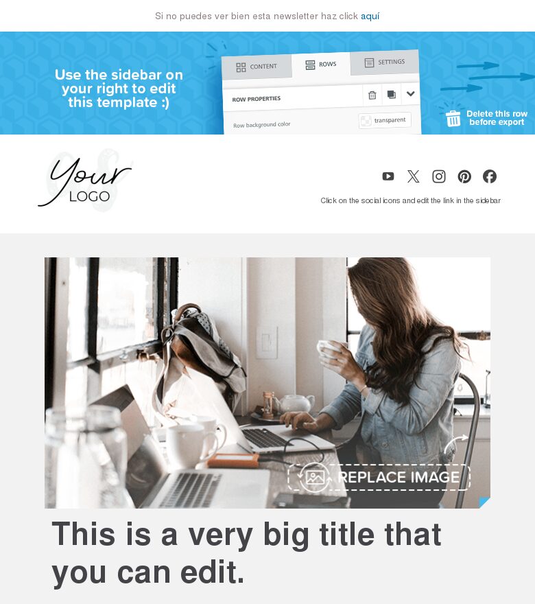 Template email marketing Primeros pasos para un blogger