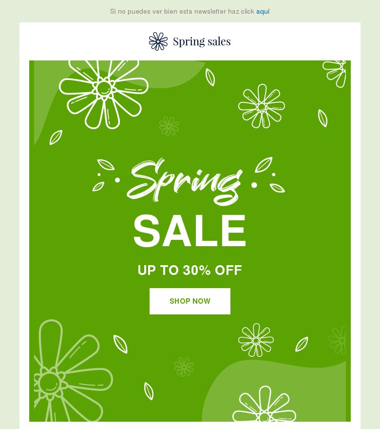 Template email marketing Ofertas de primavera