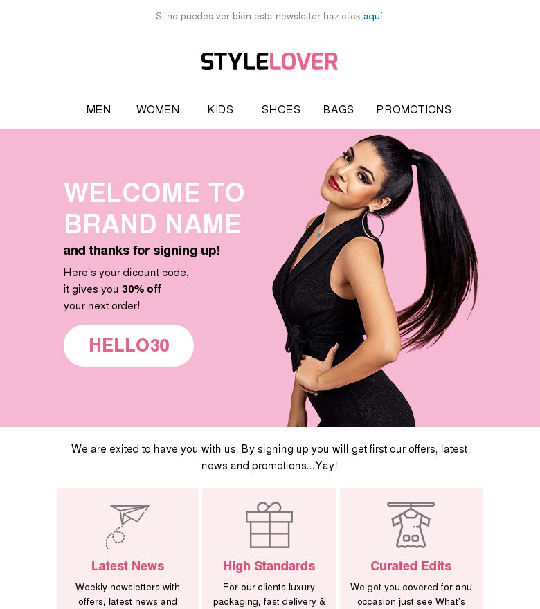 Template email marketing Gracias por registrarte