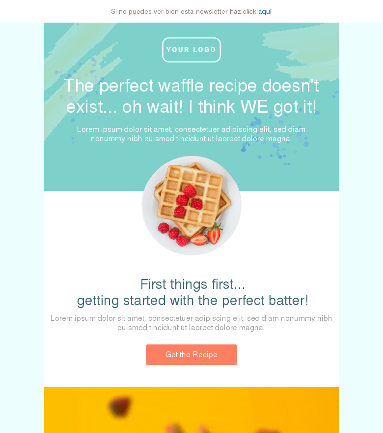 Plantilla email marketing The perfect waffle recipe