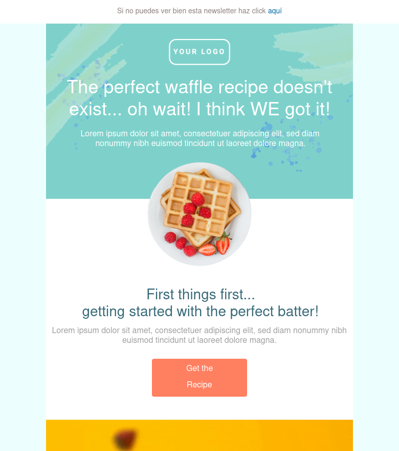 E-Mail-Marketing-Vorlage The perfect waffle recipe