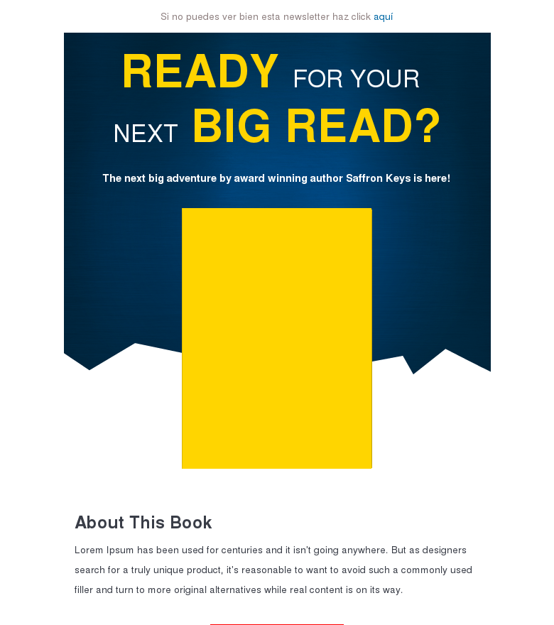 Plantilla email marketing E book launch