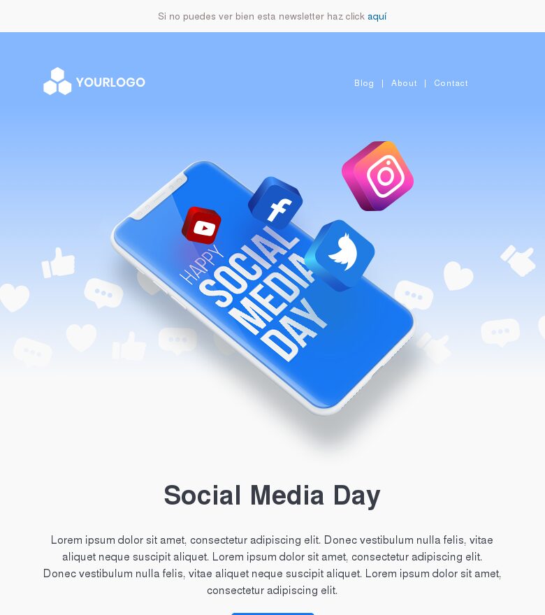 Template email marketing Día de las redes sociales 2