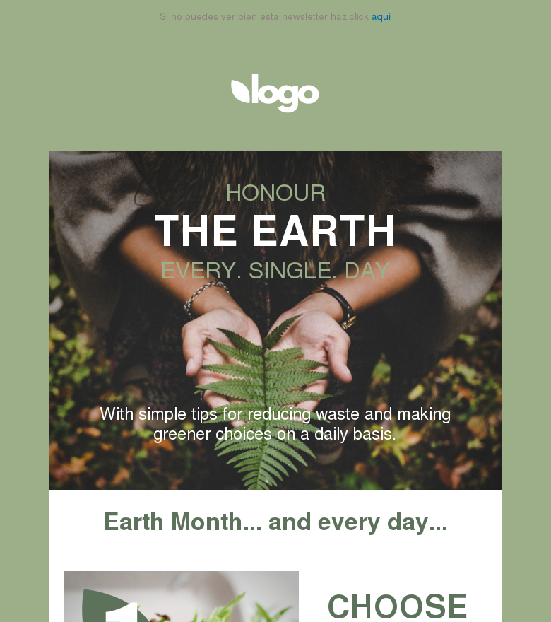 Plantilla email marketing Honour the earth