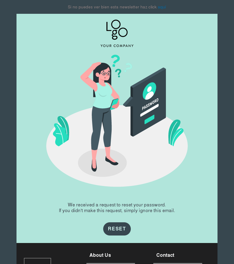 Plantilla email marketing Reset password illustration