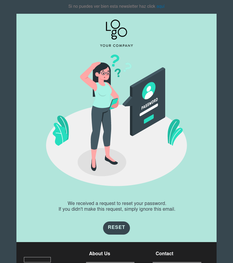 E-Mail-Marketing-Vorlage Reset password illustration