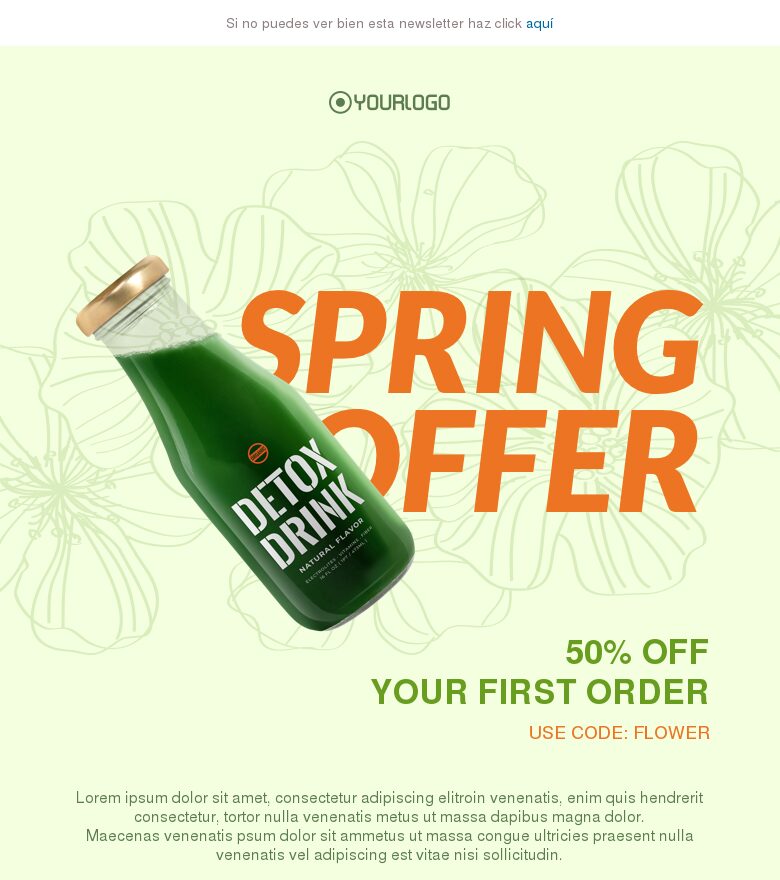 Email marketing template Oferta fresca de primavera