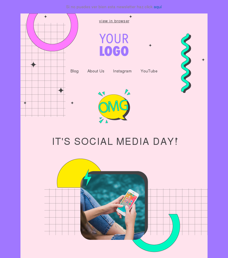 Plantilla email marketing Its social media day