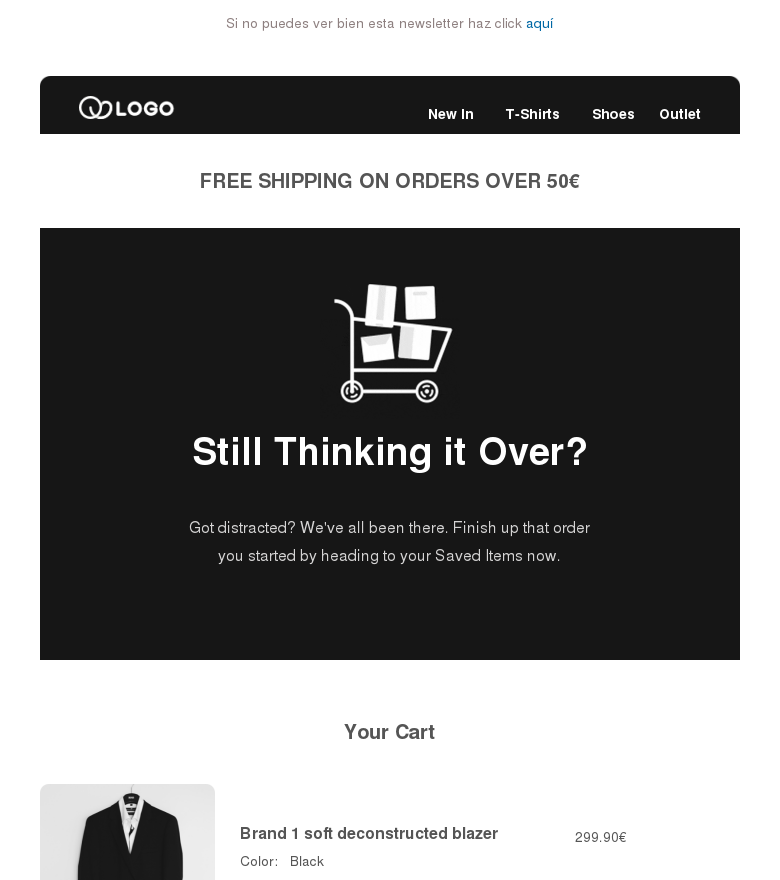 Plantilla email marketing Hey you forgot something