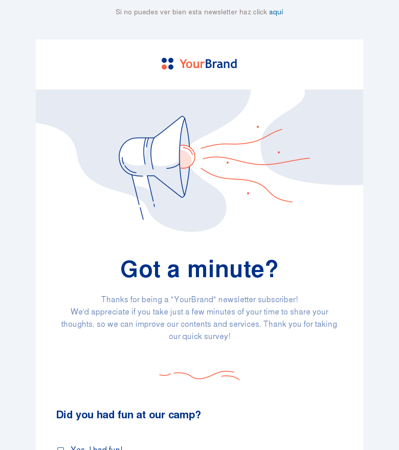 Plantilla email marketing Questionnaire invite survey serie