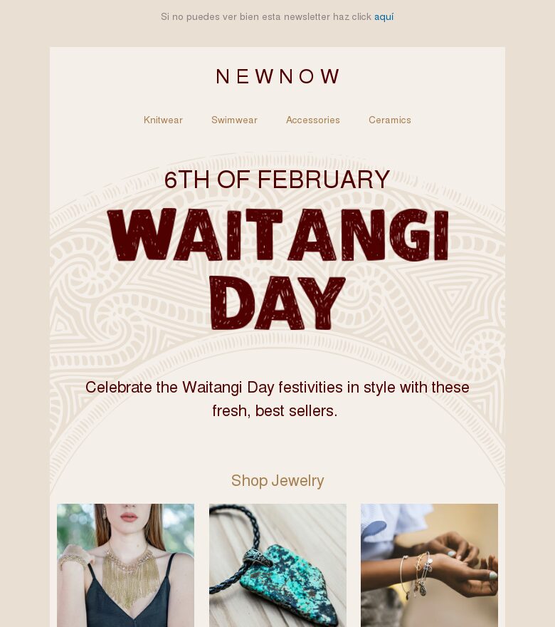 Template email marketing Estilos del Día de Waitangi