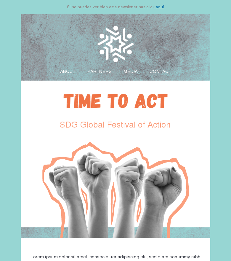 Plantilla email marketing Sdg global festival of action