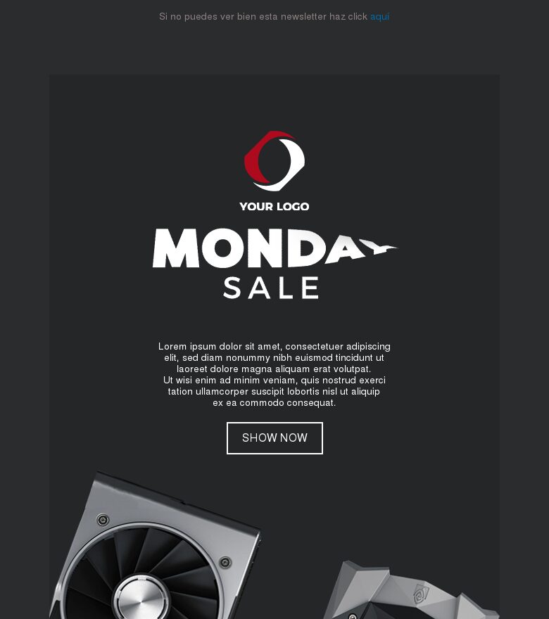 Template email marketing Rebajas del Cyber Monday