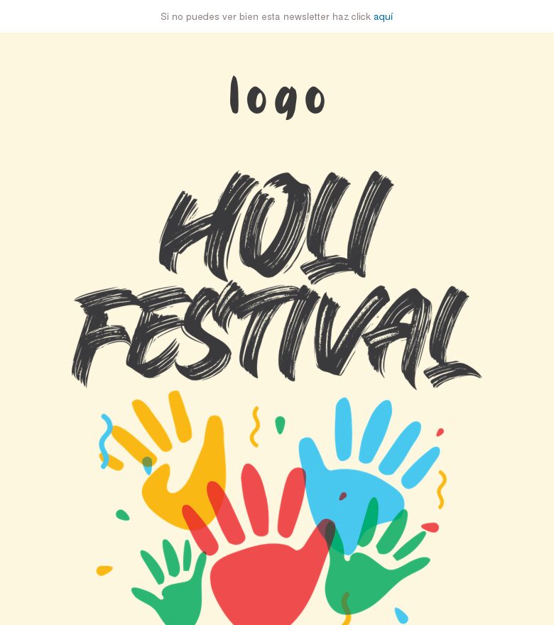 Template email marketing Feliz festival Holi