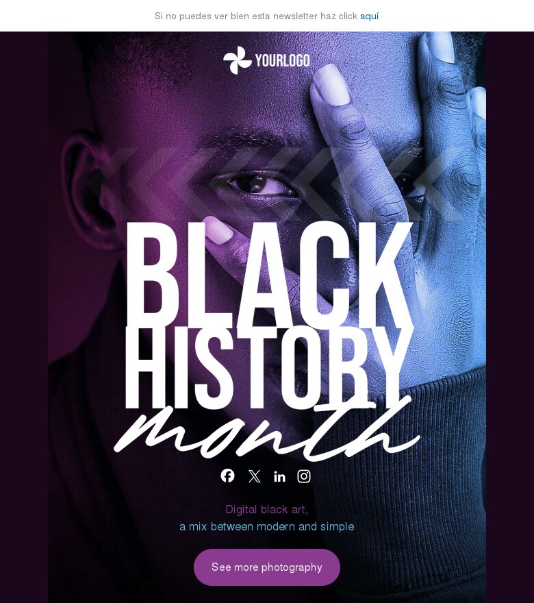 Email marketing template Mes de la Historia Negra 2