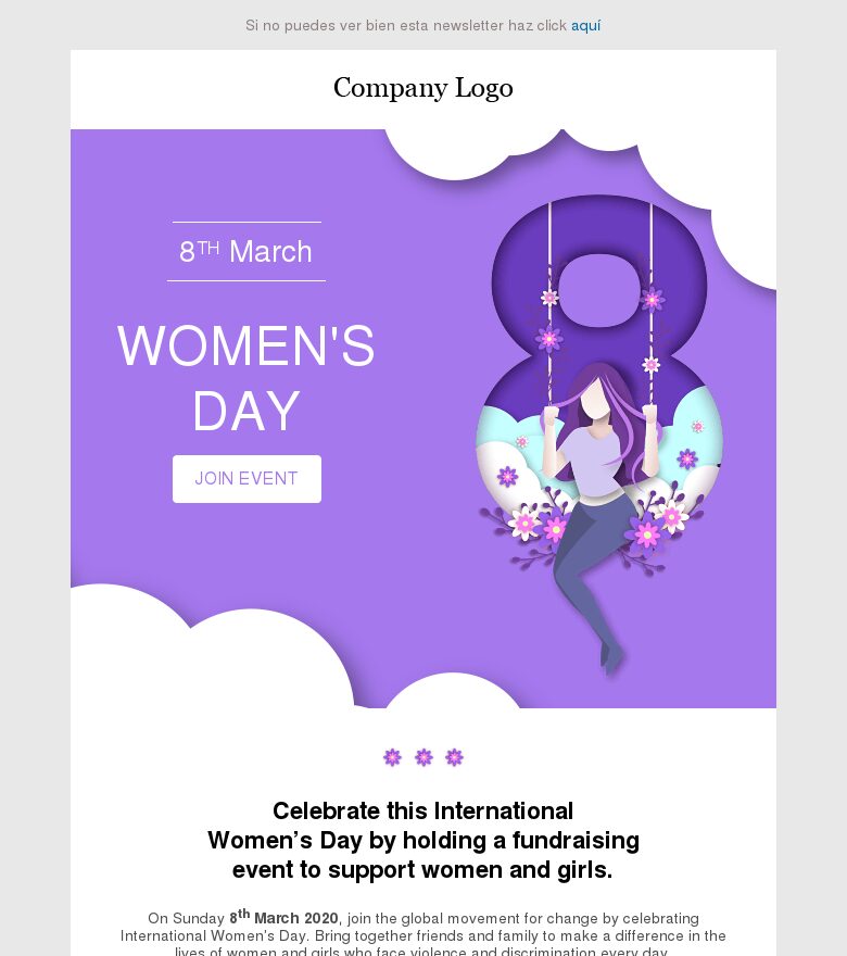 Template email marketing 8 de marzo