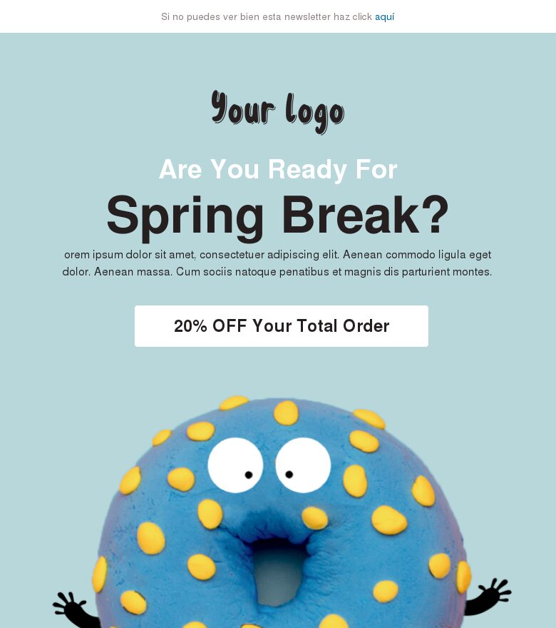 Template email marketing Fiesta de donuts de primavera