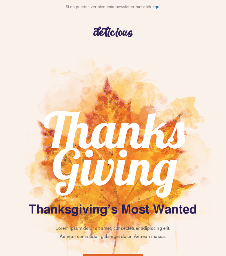 Plantilla email marketing Thanksgivings most wanted