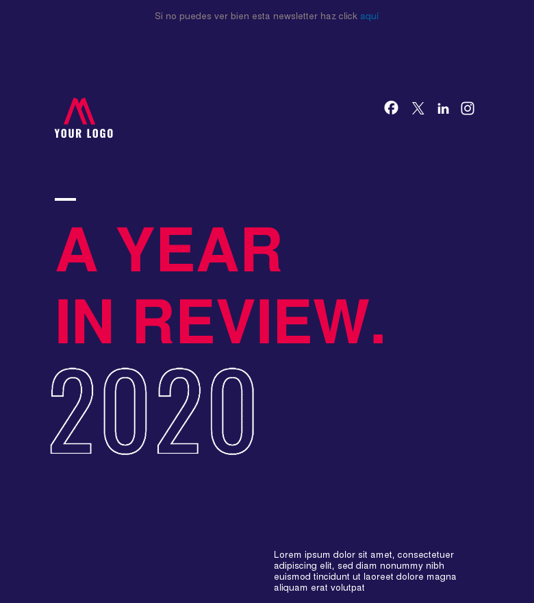 Plantilla email marketing 2020 wrap up a year in review