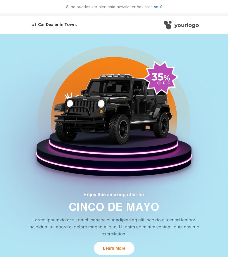 Template email marketing Celebrando el Cinco de Mayo