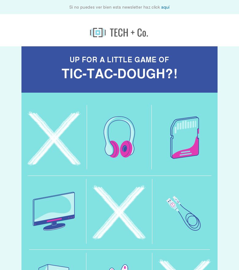 Template email marketing Tic tac tecnológico