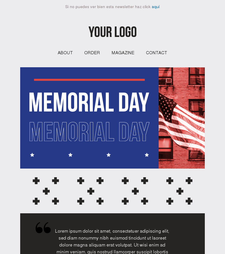 Plantilla email marketing Memorial day stories