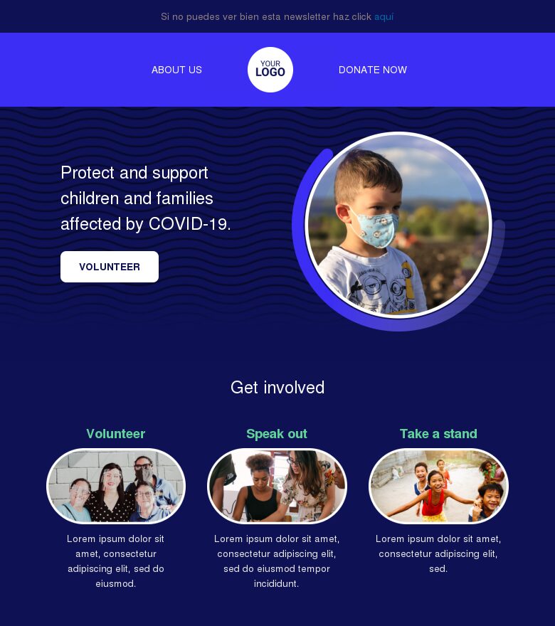 Template email marketing Quiero ser voluntario