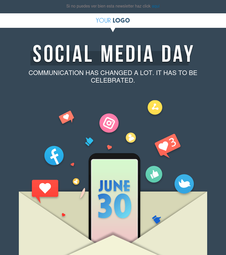 E-Mail-Marketing-Vorlage Social media day