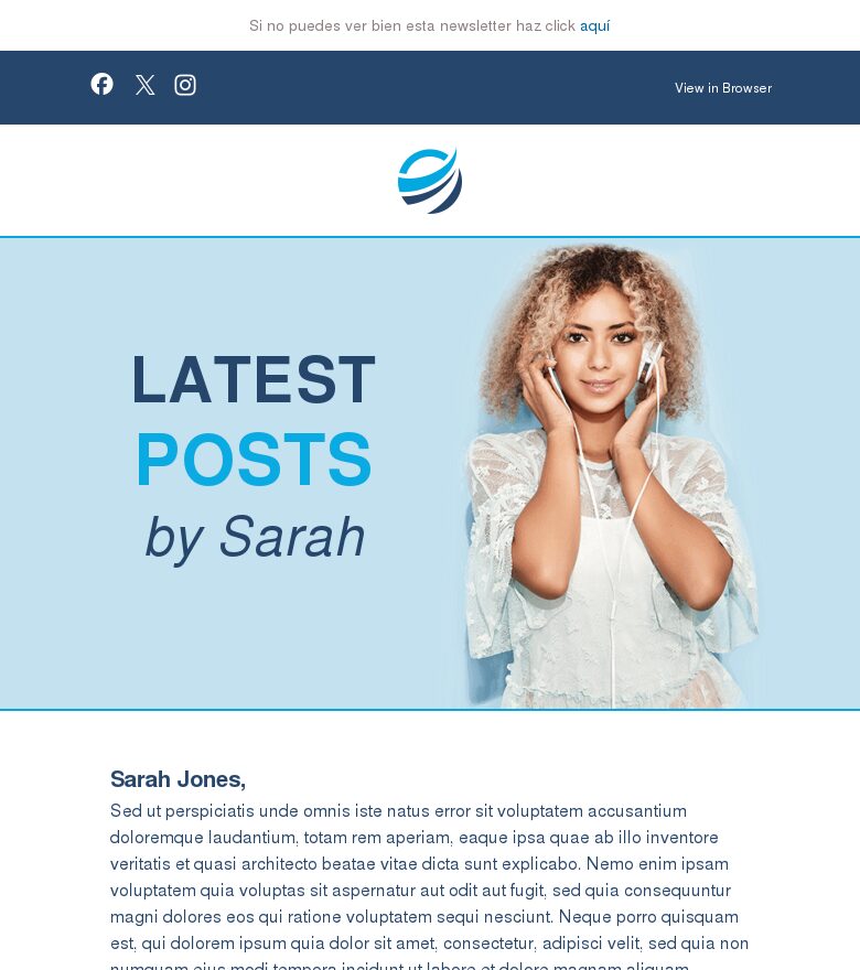 Email marketing template Últimas publicaciones