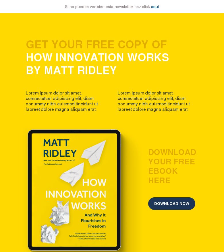 Template email marketing Consigue ya tu ebook gratis
