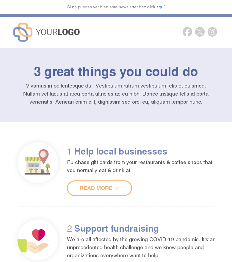 Plantilla email marketing Support fundraising
