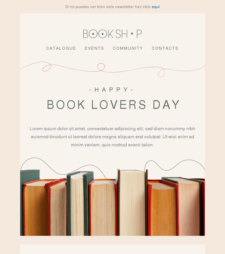 Template email marketing Para amantes de los libros
