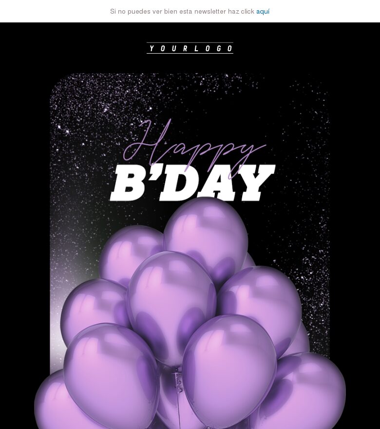 Email marketing template Globos de feliz cumpleaños