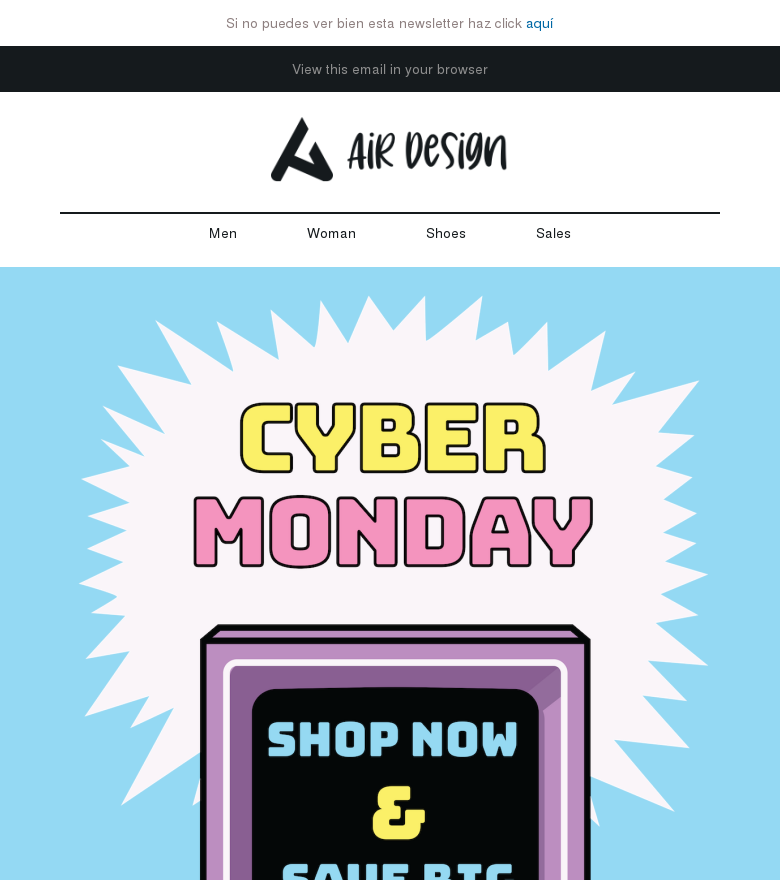 Plantilla email marketing Shop now and save big