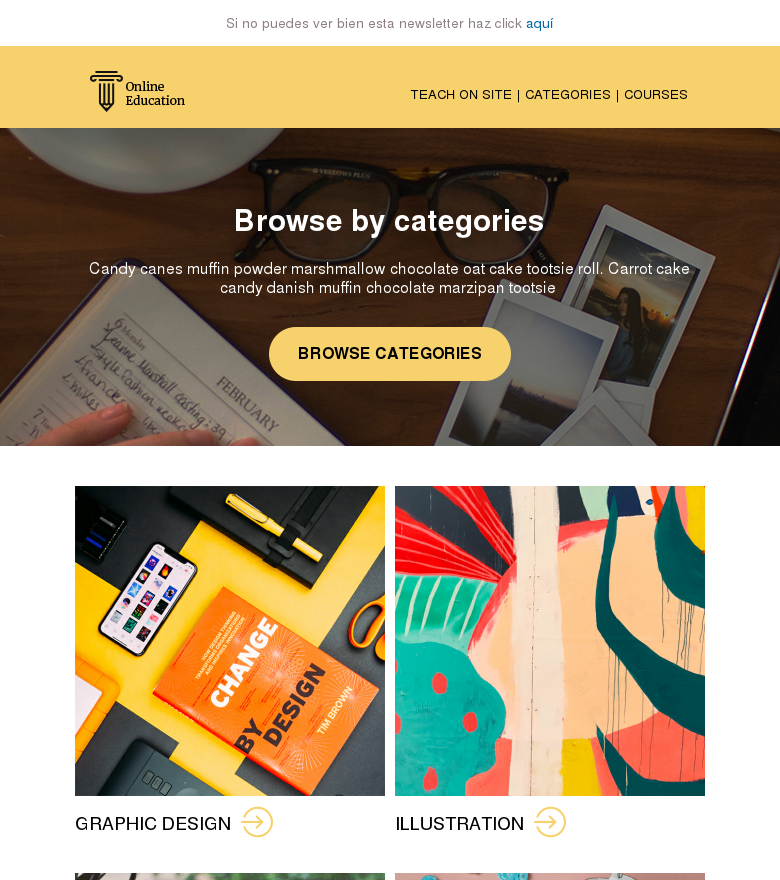 Plantilla email marketing Browse by categories