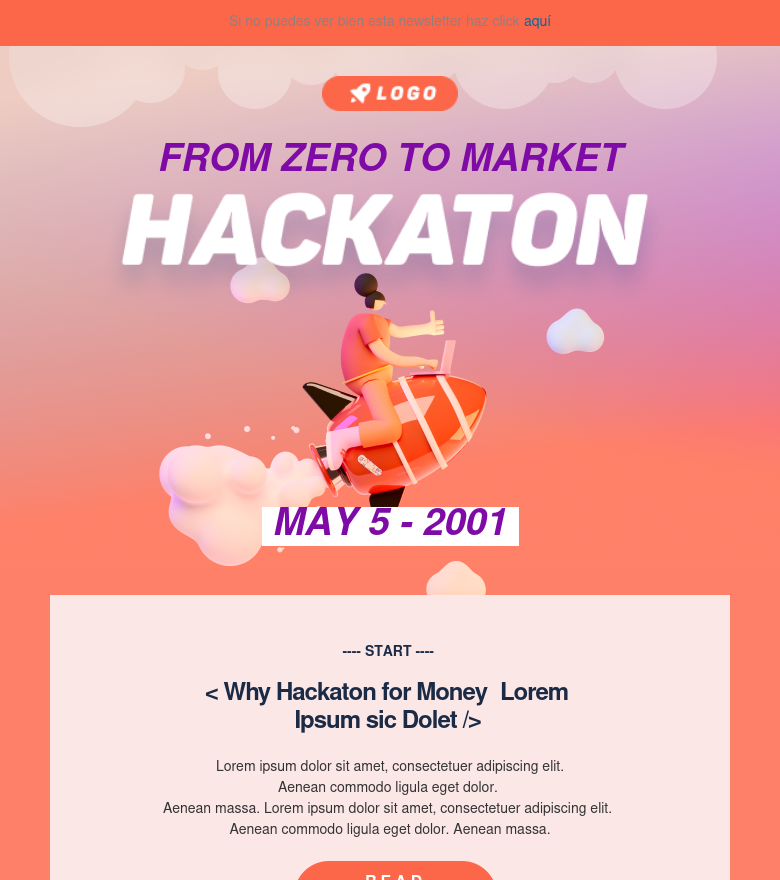 E-Mail-Marketing-Vorlage Hackaton mail
