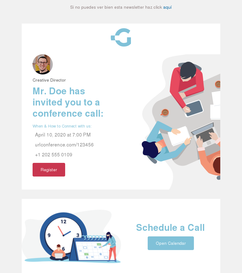 Plantilla email marketing Video call