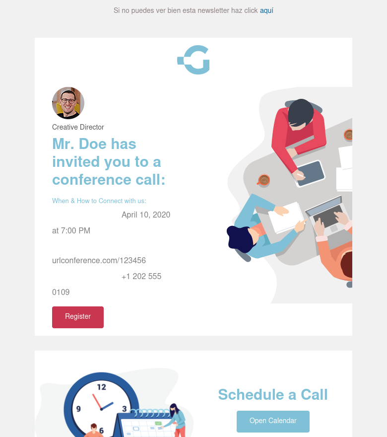 E-Mail-Marketing-Vorlage Video call