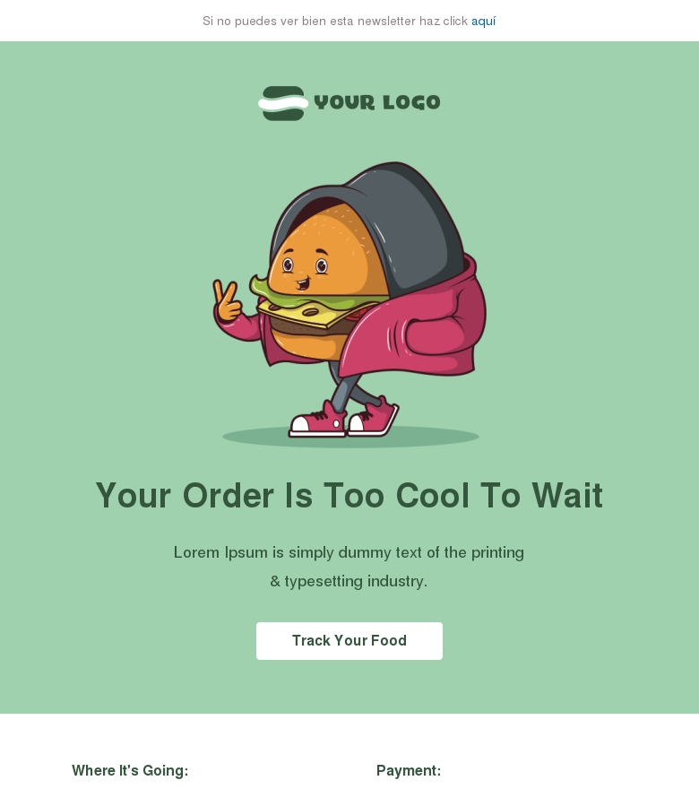 Plantilla email marketing Your order is too cool to wait