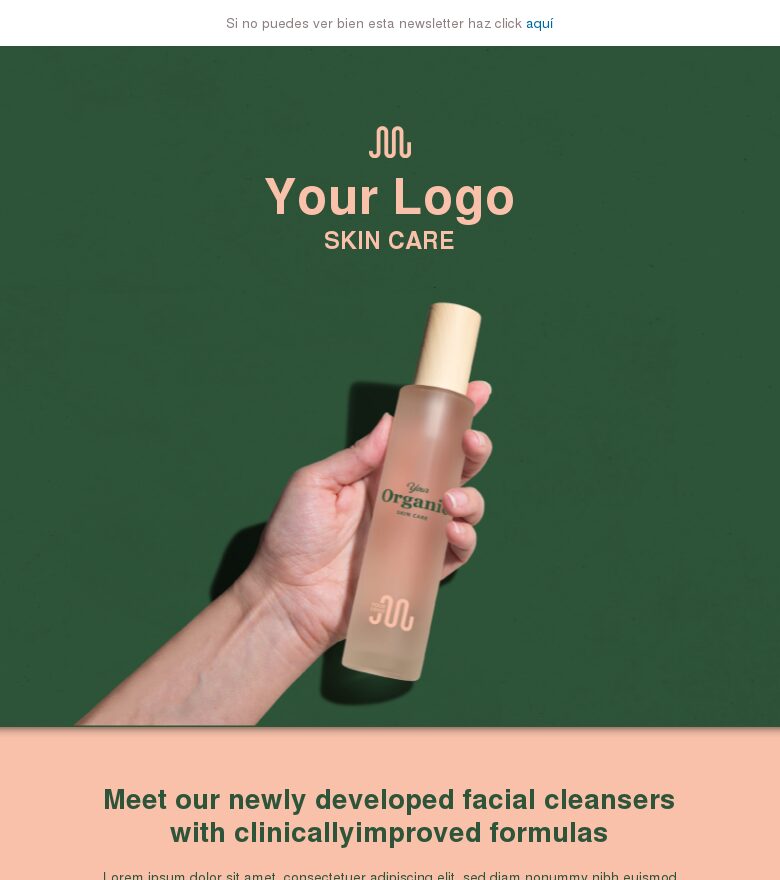 Template email marketing Descubre nuestro nuevo producto con fórmulas mejoradas